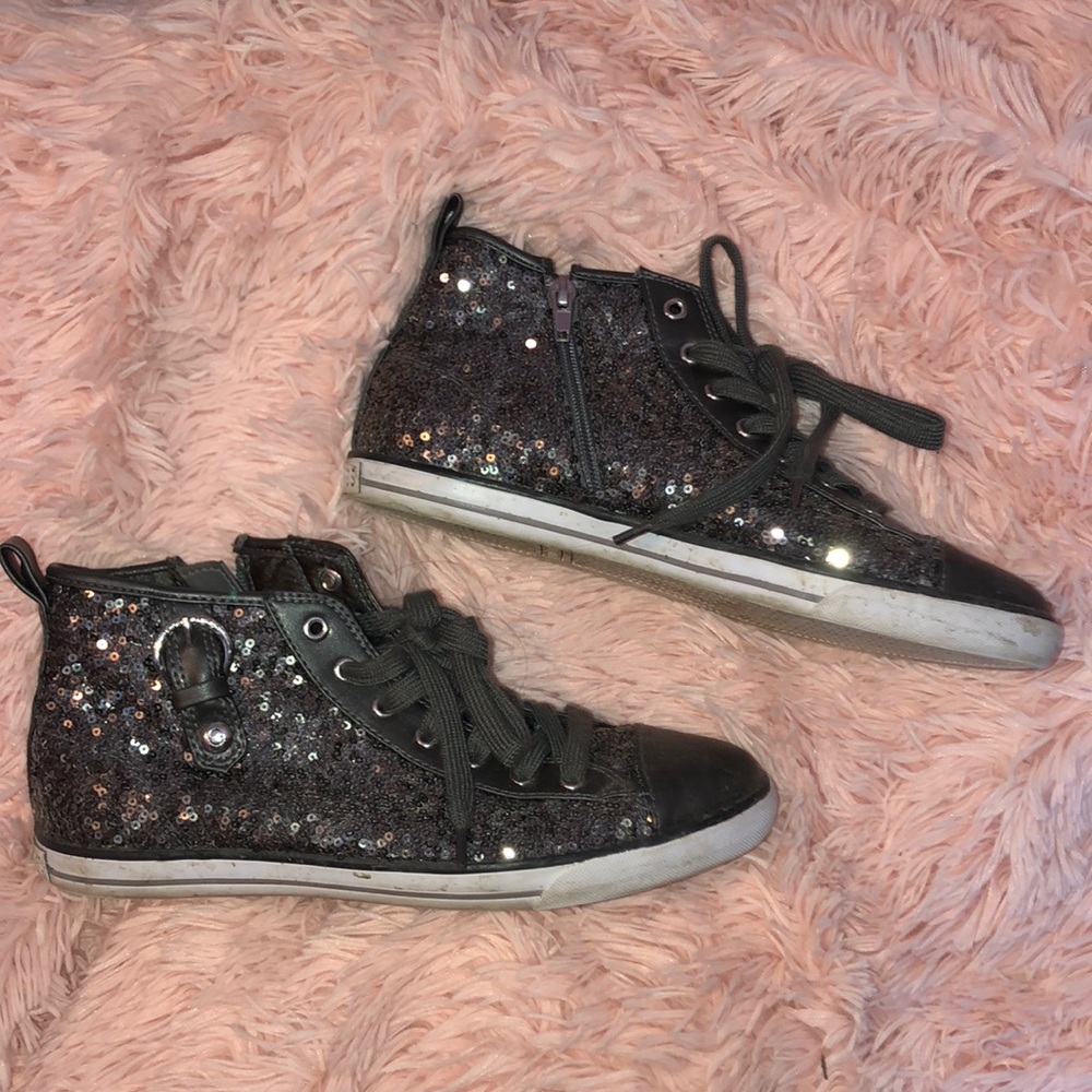Guess Charcoal Grey Sequin Sneakers